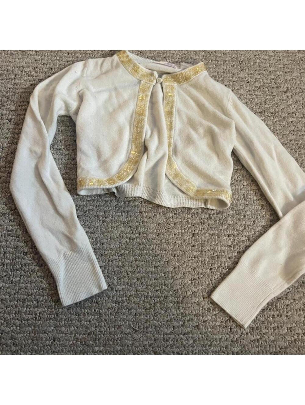 Kid's White and Cream Jumper
